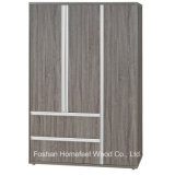 3D Finish Wooden Bedroom 3 Door Combination Wardrobe (WB76)