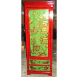 Chinese Antique Furniture Painted Tall Wardrobe Lwa420