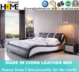 New Elegant Design Modern Genuine Leather Bed (HC385) for Bedroom