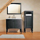 Fed-1023 Free Standing Solid Wood Espresso Framed Mirror High Quality Bathroom Cabinet