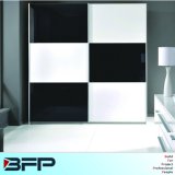 White & Black Mixed Sliding Wardrobe