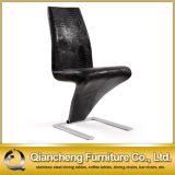 Black Leather Z Shape Dining Chair