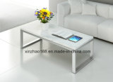 Modern Chine Style Metal Base Tempered Glass Coffee Table