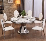 Dining Room Furniture Stainless Steel Glass Rotary Round Table