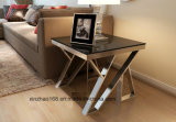 furniture Table Luxury Glass Coffee Table with Stainless Steel Frame