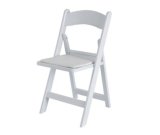 White Resin Folding Chair with PU Leather Pad