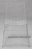 Modern Metal Dining Restaurant Stackable Strings White Wire Chair