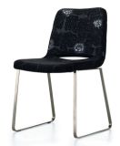 Sleigh Leg Chrome Steel Dining Chair