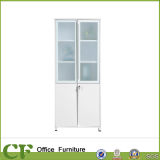 2 Meter Glass Door Modern White High Office Bookcase CF-B04