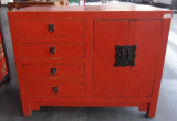 Antique Furniture Chinese Red Wooden Cabinet Lwb697