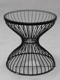 Morden Restaurant Leisure Furniture Metal Wire Glass Dining Table