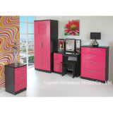 3 Piece Bedroom Furniture Set with Pink Wardrobe Dresser (BD13)