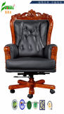 Swivel Leather Executive Office Chair with Solid Wood Foot (FY1099)