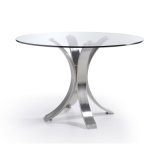 Modern Metal Round Glass Table