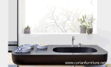 Black Corian Modelling Bathroom Basin New Design