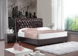 Modern Style Half Italian Leather Soft Bed (SBT-34)