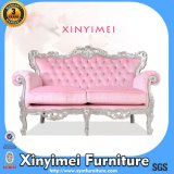 New Design Fabric Two Seat European Style Wooden Sofa (Xym-H104)