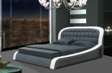 High Quality Headboard Italian Leather Bed for Bedroom