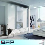 White 3 Doors Sliding Wardrobe