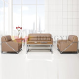 Metal Frame Genuine Leather Office Sofa Set Modern Office Sofa Chair (HY-S1003)