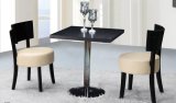 Most Salable Black Dining Table with Cream Upholstery Chair