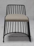 Metal Restaurant Outdoor Furniture Strings Light Gray Wire Dining Chairs