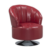 Modern Luxurious Leather Sofa Rotatable Boss Chair, Red