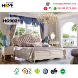 European Wood Furniture King Size Bed and Leather Headboard (HC9021)