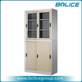 Double-Tier Glass Sliding Door Office Cupboard