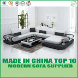 Modern Style Living Room Furniture Wooden Leather Sofa