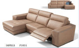 Modern Furniture Genuine Leather Sofa with Recliner