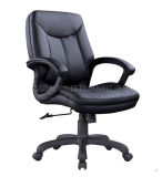 Professional Middle Back Swivel Boss Black Leather Chair (SZ-OC136)