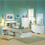 Kids White Wood Captain's 4 Piece Bedroom Set