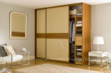 Cream Color High Gloss Modern Sliding Wardrobe (HF-EY046)