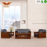 Hot Sale Office Wood Genuine Leather Sofa (HY-S950)