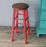 French Style Antique Looking Vintage Wooden Bar Stool