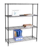 Adjustable DIY Portable 4 Tiers Black Metal Wire Book Rack Price 1200*350*1800