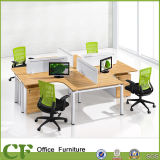 Wood Melamine Furniture L Shape 4 Person Workstation