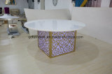 Fashionable Stainless Steel Glass Top Wedding Table 966#