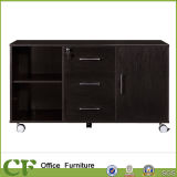 Office Movable Side Cabinet with 3 Drawers and Sliding Door