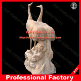 Crane Stone Sculpture Marble Statue for Garden Decoration