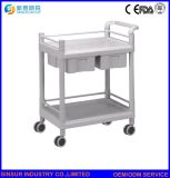 High Quality Hospital Furniture Cost ABS Emergency Medical Treatment Cart/Trolley