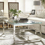 Stainless Steel Table Modern Glass End Table