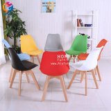 Wooden Frame Plastic Seat Eames Chair for Dining Room