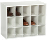 White Wooden Stackable 15-Cube Organizer Storage Cabinet