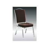 Silver Metal Frame Stackable Banquet Chair with Bronw Fabric (YF-A006)