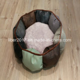 Luxury Leather Round Pet Product Beds Dog Cat Bedding Sofa Bed