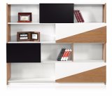 Modern Wooden Melamine 2 Door Sideboard Cabinet Bookcase Bookshelf