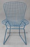 Modern Dining Restaurant Knock Down Metal Bertoia Blue Wire Chair