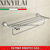 Chrome & Paint Brass Towel Shelf with Bar for Bathroom Wares